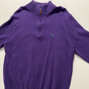 Polo Ralph Lauren Sweater 1/4 Zip Pullover Preppy Purple Men's size XLT Tall
